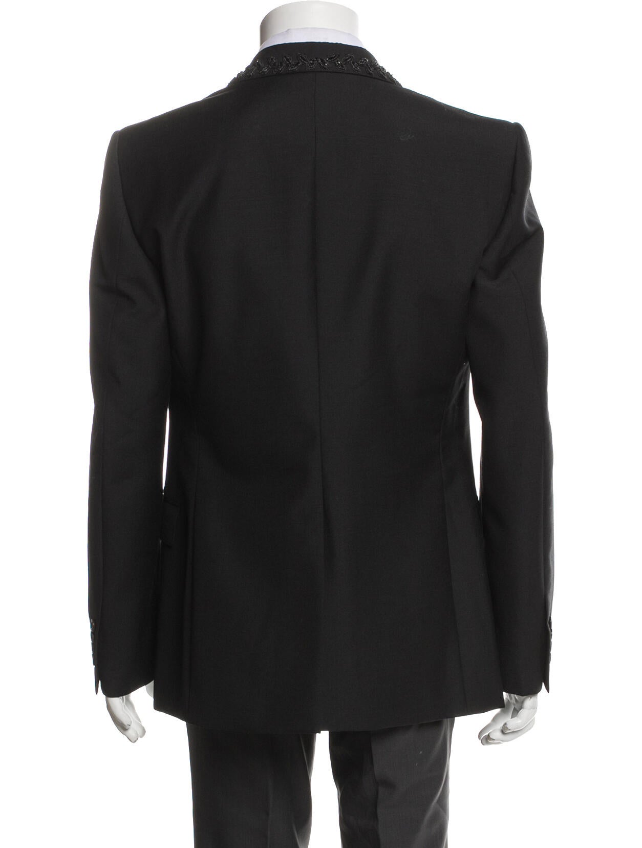 Alexander McQueen Wool Embroidered Accent Blazer